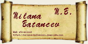 Milana Batančev vizit kartica